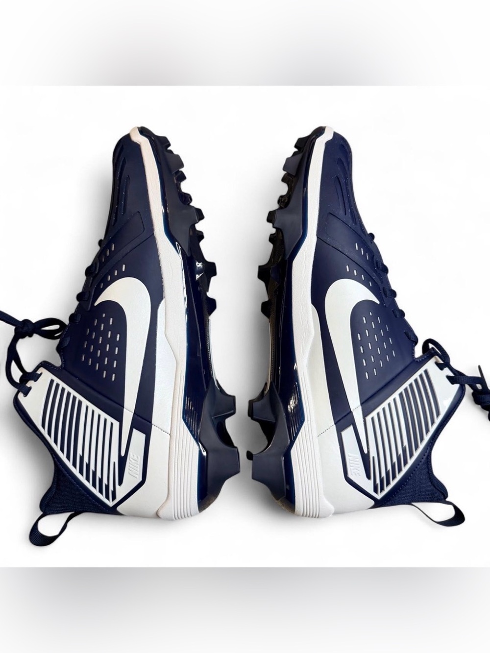 Nike Men’s Navy and White Athletic Cleats - Performance Football Shoes